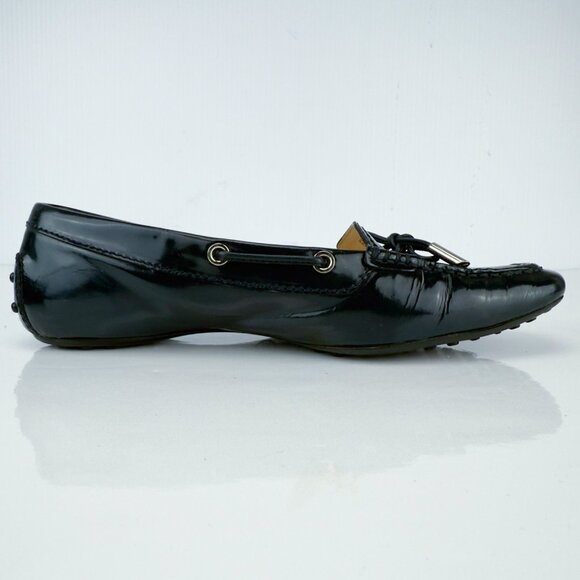 TOD’S Navy Blue Preppy Nautical Boat Shoes Flats Loafers Leather Bow sz 6.5 - Picture 7 of 10